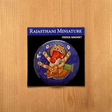 Load image into Gallery viewer, Fridge Magnet Round - Ganesha Blue