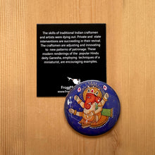 Load image into Gallery viewer, Fridge Magnet Round - Ganesha Blue