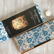 Load image into Gallery viewer, Tea Light Lamp with Stand - Chintz, Blue