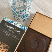Load image into Gallery viewer, Tea Light Lamp with Stand - Chintz, Blue
