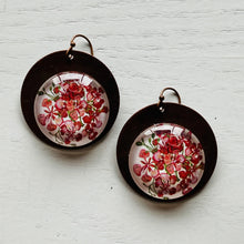 Load image into Gallery viewer, Round Copper Earrings with Glass - Gulmohar