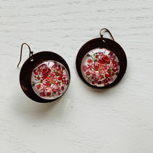 Load image into Gallery viewer, Round Copper Earrings with Glass - Gulmohar