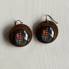 Load image into Gallery viewer, Round Copper Earrings with Glass - Kumaon