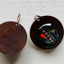 Load image into Gallery viewer, Round Copper Earrings with Glass - Kumaon