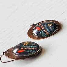 Load image into Gallery viewer, Round Copper Earrings with Glass - Kumaon