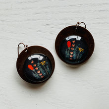 Load image into Gallery viewer, Round Copper Earrings with Glass - Kumaon