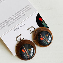 Load image into Gallery viewer, Round Copper Earrings with Glass - Kumaon