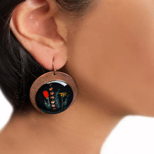 Load image into Gallery viewer, Round Copper Earrings with Glass - Kumaon