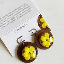 Load image into Gallery viewer, Round Copper Earrings with Glass - Laburnum
