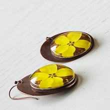 Load image into Gallery viewer, Round Copper Earrings with Glass - Laburnum