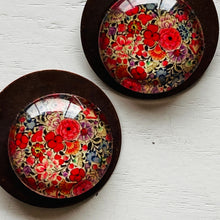 Load image into Gallery viewer, Round Copper Earrings with Glass - Naqashi