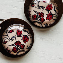 Load image into Gallery viewer, Round Copper Earrings with Glass - Poppy