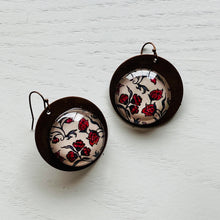 Load image into Gallery viewer, Round Copper Earrings with Glass - Poppy
