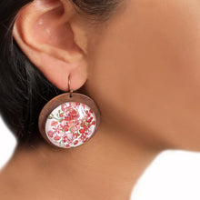 Load image into Gallery viewer, Round Copper Earrings with Glass - Gulmohar