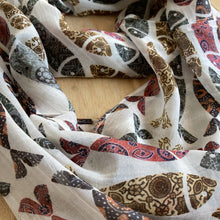 Load image into Gallery viewer, Infinity Scarf Chanderi - Fish Ajrakh