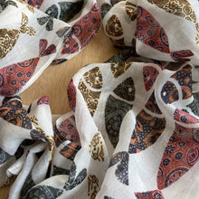 Load image into Gallery viewer, Infinity Scarf Chanderi - Fish Ajrakh