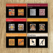 Load image into Gallery viewer, Magnetic Bookmarks set of 2, Bundle of 6 - Folk art - Kalighat pat, Paithani, Miniature birds, Matini Pachedi, Madhubani, Patachitra Saraswati and Lakshmi

