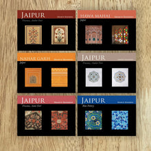 Load image into Gallery viewer, Magnetic Bookmarks set of 2, Bundle of 6 - Jaipur- Nahargarh yellow, Hawa Mahal Windows, Nahargarh yellow, Hawa Mahal Windows, Nahargarh, Amer Fort Wall, Amer Fort Celling, Blue Pottery
