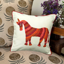 Load image into Gallery viewer, Art Cushion Cover - Bhil Horse, Madhya Pradesh
