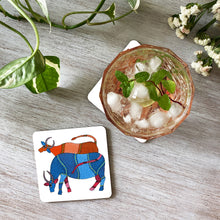Load image into Gallery viewer, Coasters set of 2 - Gond Elephants and Cows
