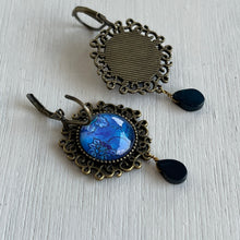 Load image into Gallery viewer, Ornate Dangler - Mughal Blue Flowers
