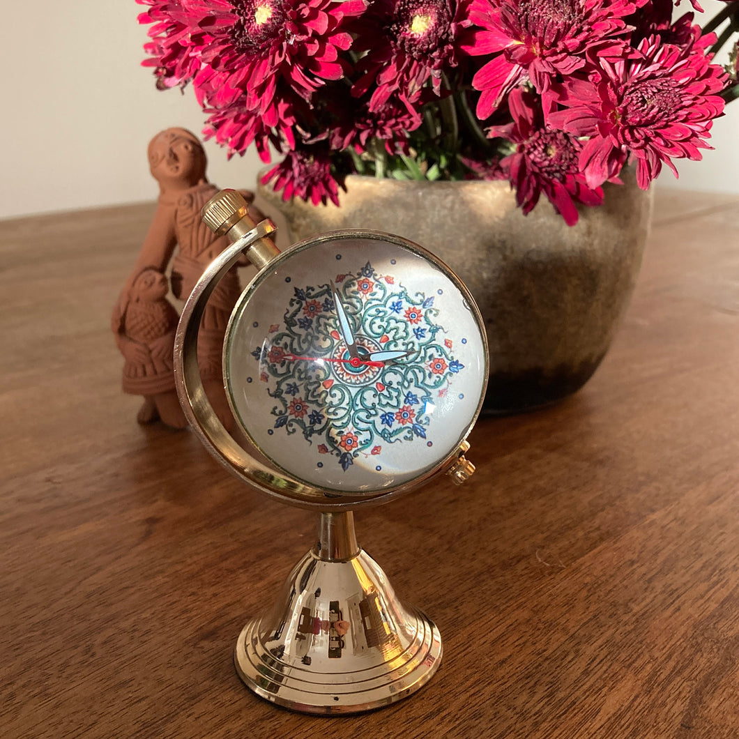 Globe Clock - Painted Medallion, Jaipur