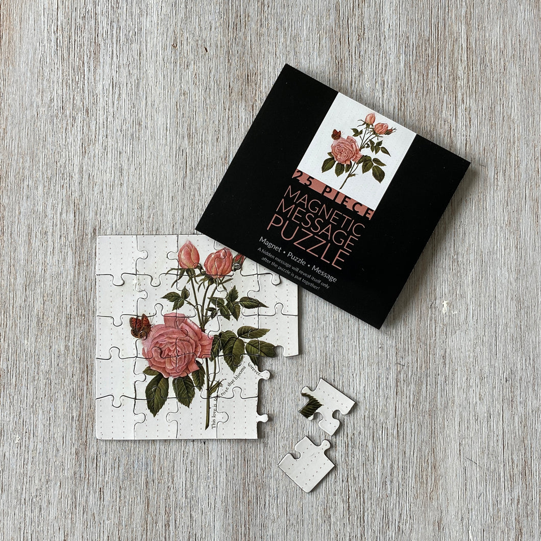 Magnetic Message Puzzle - Mughal Miniature Rose