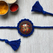 Load image into Gallery viewer, Rakhi - Mandala - Crochet - Indigo
