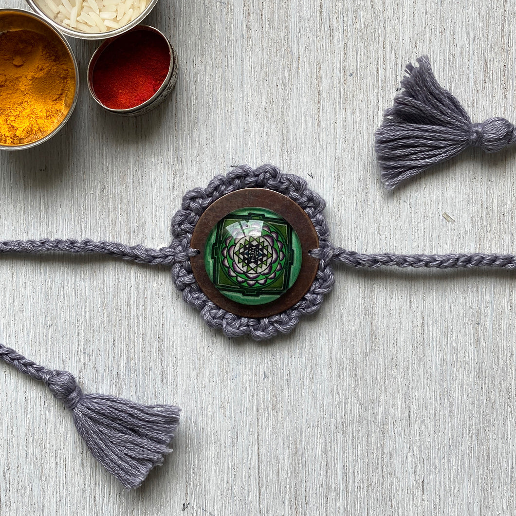 Rakhi - Mandala - Crochet - Grey