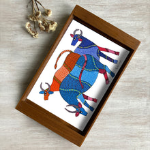 Load image into Gallery viewer, Teak Wood Tray - Gond Cows
