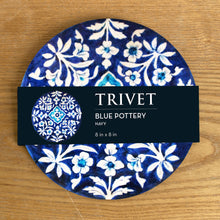 Load image into Gallery viewer, Trivet, round - Blue Pottery
