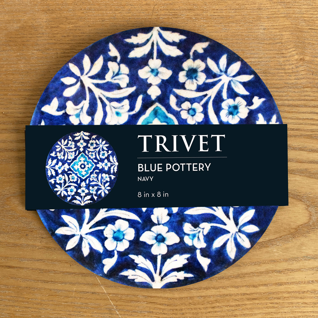 Trivet, round - Blue Pottery