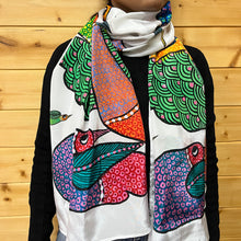 Load image into Gallery viewer, Scarf Crepe - Gond Bird
