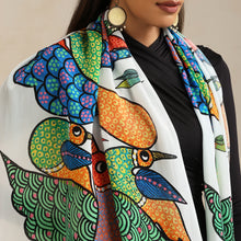 Load image into Gallery viewer, Scarf Crepe - Gond Bird
