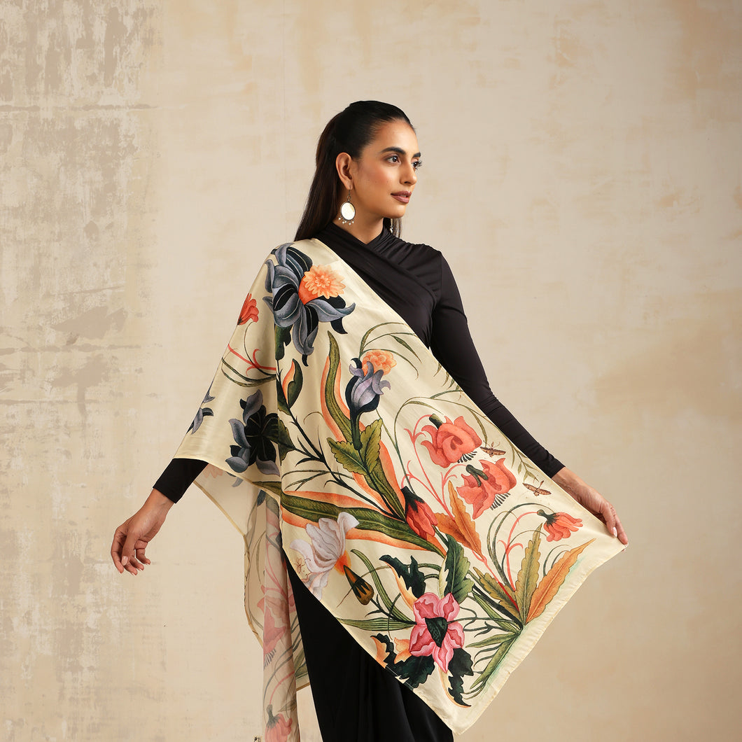 Scarf Crepe - Mughal Garden