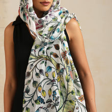 Load image into Gallery viewer, Scarf Chanderi - Vatika, Rajasthani Miniature
