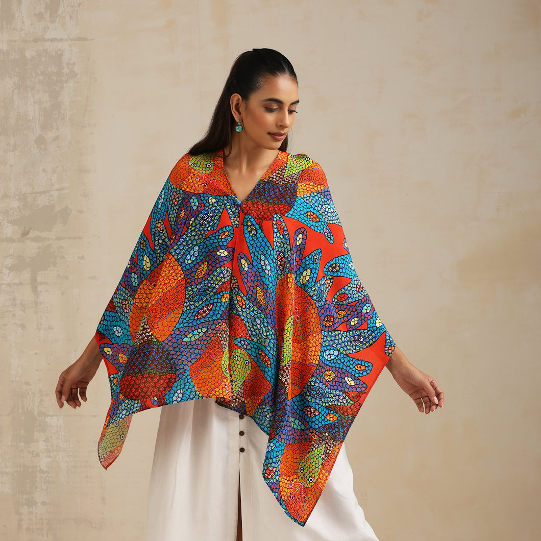 Cape Shrug -Peacock Gond