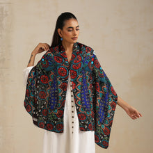 Load image into Gallery viewer, Cape Shrug - Peacocks, Madhubani
