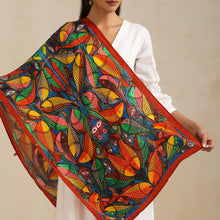 Load image into Gallery viewer, Cape Shrug - Fish Wedding, Kalighat Pat
