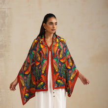 Load image into Gallery viewer, Cape Shrug - Fish Wedding, Kalighat Pat
