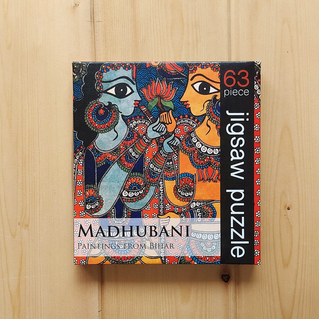 Jigsaw Puzzle 63 Pieces  - Madhubani Radha Krishna