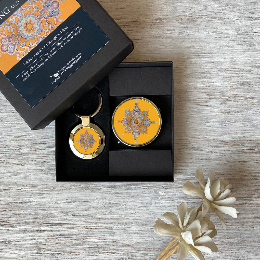 Gift Set  -  Keyring and Pill Box - Nahargarh