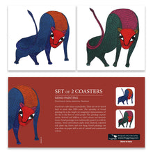 Load image into Gallery viewer, Coasters set of 2 - Gond Leopards
