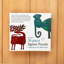 Load image into Gallery viewer, Jigsaw Puzzle 20 Pieces  - Bhil Elephant and Deer
