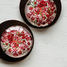 Load image into Gallery viewer, Round Copper Earrings with Glass - Gulmohar
