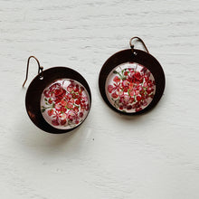 Load image into Gallery viewer, Round Copper Earrings with Glass - Gulmohar
