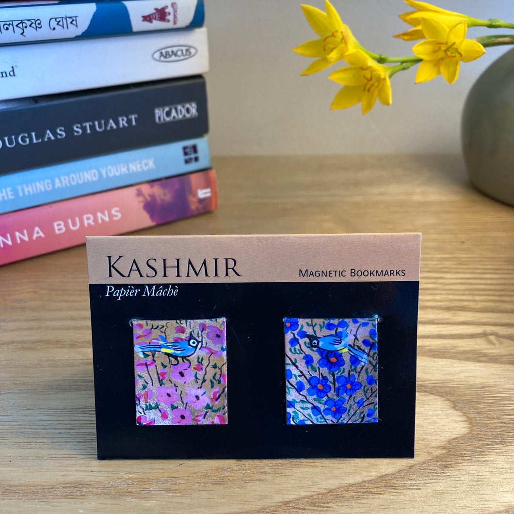 Magnetic Bookmarks set of 2 - Kashmir Papier Mache Birds